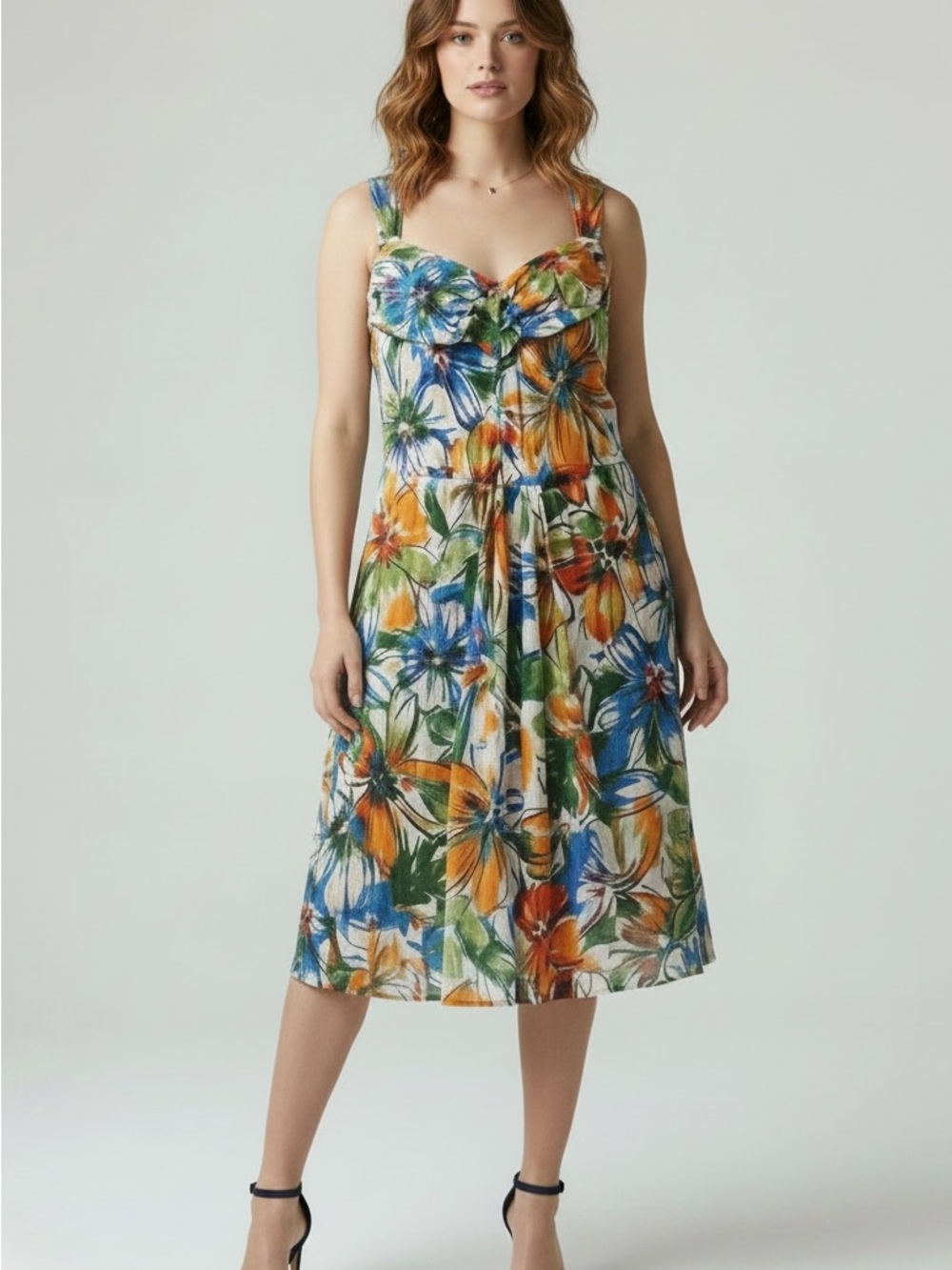 Lane Bryant Floral Flowy Midi Dress Size 18